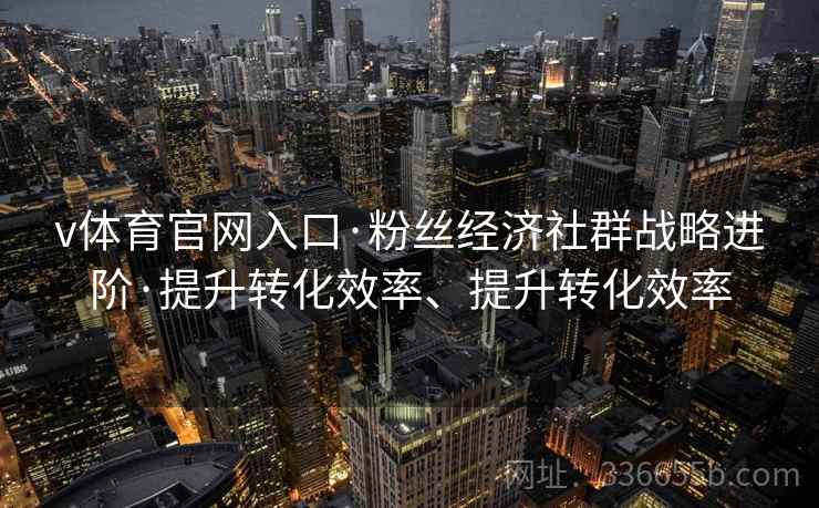 v体育官网入口·粉丝经济社群战略进阶·提升转化效率、提升转化效率