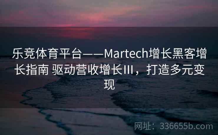 乐竞体育平台——Martech增长黑客增长指南 驱动营收增长Ⅲ，打造多元变现