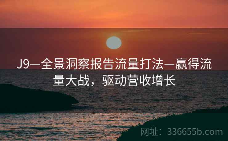 J9—全景洞察报告流量打法—赢得流量大战，驱动营收增长